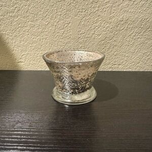 Christmas Sparkle / Silver Mercury Glass Candle Holder Vase